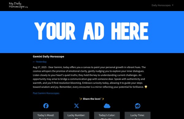 Advertise with My Daily Horoscope