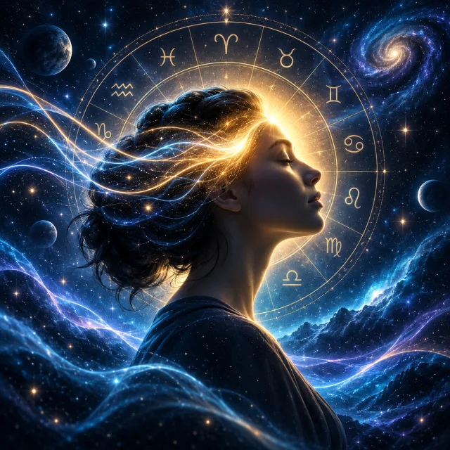 Celestial illustration symbolizing focus and mental clarity