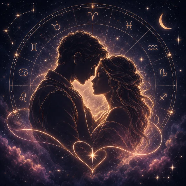 Celestial illustration of a future soulmate concept
